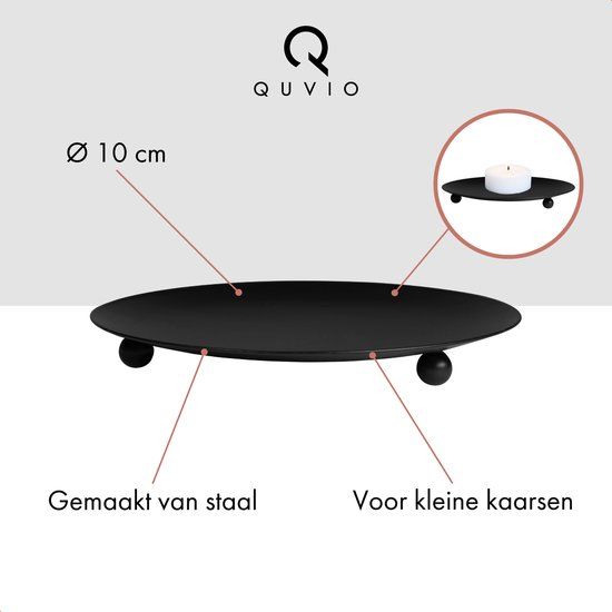 QUVIO Kaarsonderzetter / Kaarsenhouder / Kaarsplateau - Diameter 10 cm