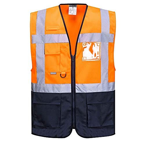 Portwest C476 Warsaw Executive Vest - Orange/Navy - Size M