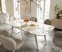 Edge Table à manger Edge Boot 240x120 cm Céramique Minas Melange Blanc-Beige Métal Schräg Blanc