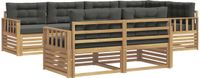 vidaXL - Buiten - bank - set - 7 - st - Wit - en - antracietkleurig - Polyester