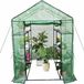 StarTech Buitenkas Buitenkas - Loopkas met 3 niveaus - 6 planken - Opklapbare deur met rits - Waterdicht en UV-bestendig - Inclusief haringen en touwen - Groen, 143 x 143 x 195 cm