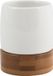 MSV Tandenborstelhouder TALLINN – Tumbler Badkamer voor Tandenborstel en Tandpasta Houder – Wit/Bruin – Keramiek/Hout – 9,2 cm