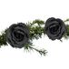 Sapin de Noël fleurs sur pince - 2x pièces - paillettes noires - 15 cm