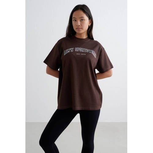 Aim'n sportshirt - donkerbruin
