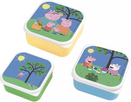 Petit Jour Paris Lunchbox Peppa Pig 3 in elkaar 12/12/5 cm