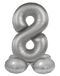 Folat Folieballon Cijfer 8 Moonlight Silver 41 cm