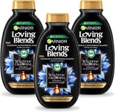 Garnier Loving Blends Shampoo Charbon Magnétique - Cuir Chevelu Gras & Pointes Sèches - 300 ml - Pack Économique - 3 pièces
