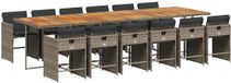 vidaXL 13-delige Tuinset met Kussens Poly Rattan Grijs
