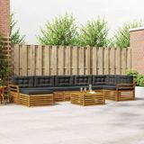 vidaXL - Buiten - bank - set - 8 - st - Natuurlijk - en - Antraciet