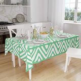 Bonamaison Tafelkleed, Anti-Mold, Sneldrogend, Waterdicht, 100% Polyester Tafellaken, Petroleum Groen, Wit, 140 x 160 Cm