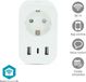 Nedis SmartLife Slimme Stekker – Smart Plug – WiFi – Energiemeter & Tijdschakelaar – 3680W – App & Spraak – iOS / Android – 1 Stuk