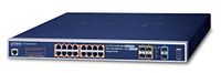 Planet GS-5220-16UP4S2XR Managed L3 Gigabit Ethernet (10/100/1000) Power over Ethernet (PoE) 1U Blauw