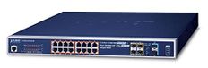 Planet GS-5220-16UP4S2XR Managed L3 Gigabit Ethernet (10/100/1000) Power over Ethernet (PoE) 1U Blauw