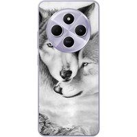 Maniacase Beschermhoes Xiaomi Redmi 14C Le loup et la louve Animal noir et blonc