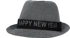 Folat Trilby Hoed Happy New Year - Zilver