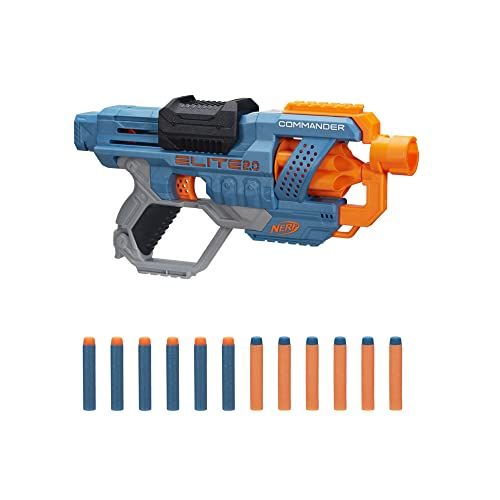 NERF Elite 2.0 Commander RC-6 Blaster - 12 Elite Darts - 6-Dart roterende trommel