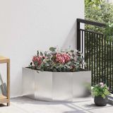 VidaXL Hoek plantbak zilver 60 x 60 x 35 cm roestvrij staal