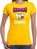 Bellatio Decorations apres ski t-shirt voor dames - geel - M