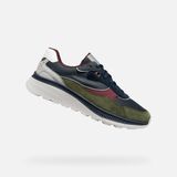 GEOX SPHERICA ACTIF X1 Heren Sneakers - Marineblauw/Mosgroen - Maat 44