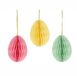 Cepewa Paaseieren hangdecoraties - set van 3x stuks - pastel mix - 10 cm - papier - Pasen