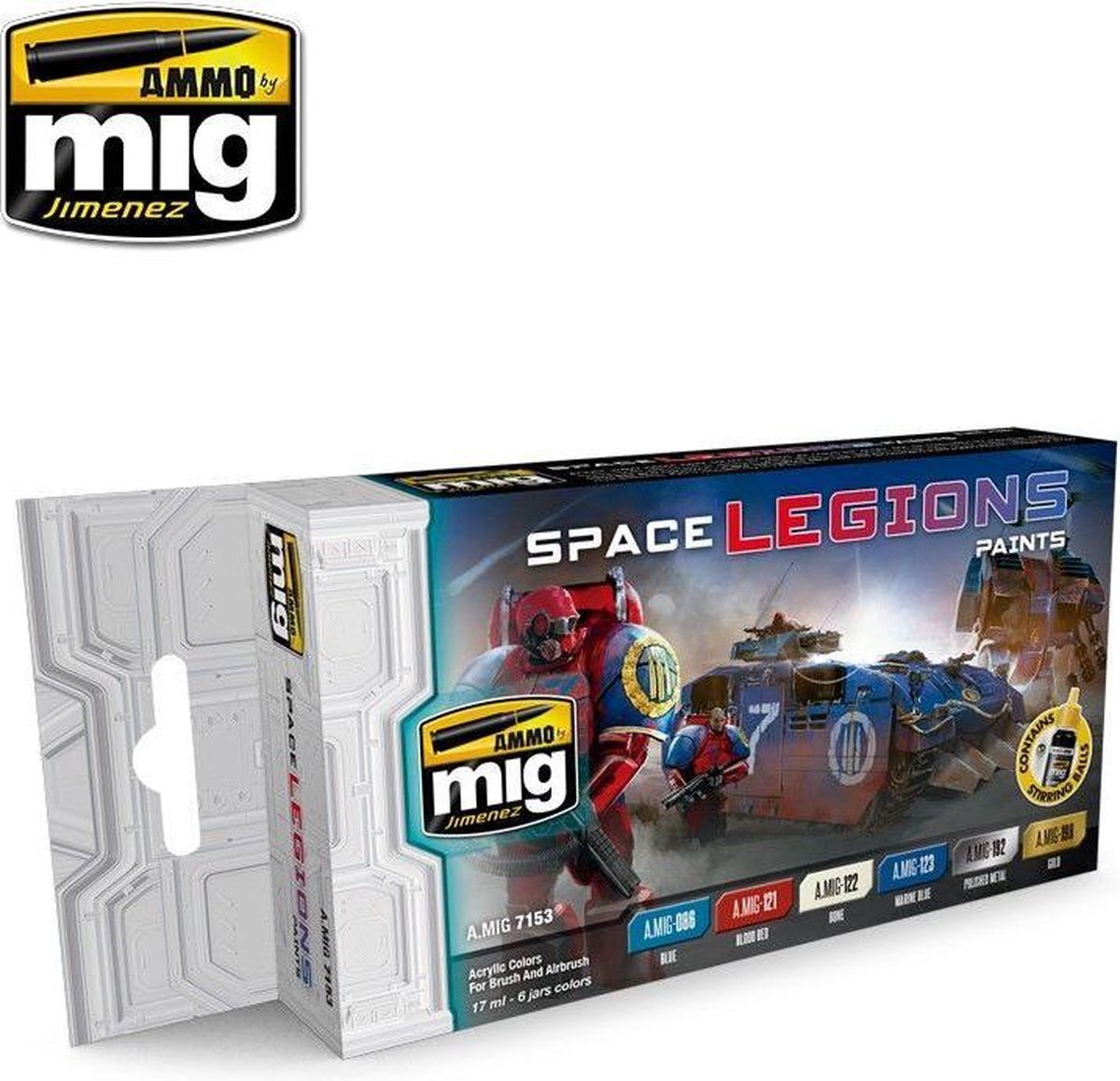 AMMO MIG-7153 Space Legions Kleur Acryl Verf Set, Multicolor