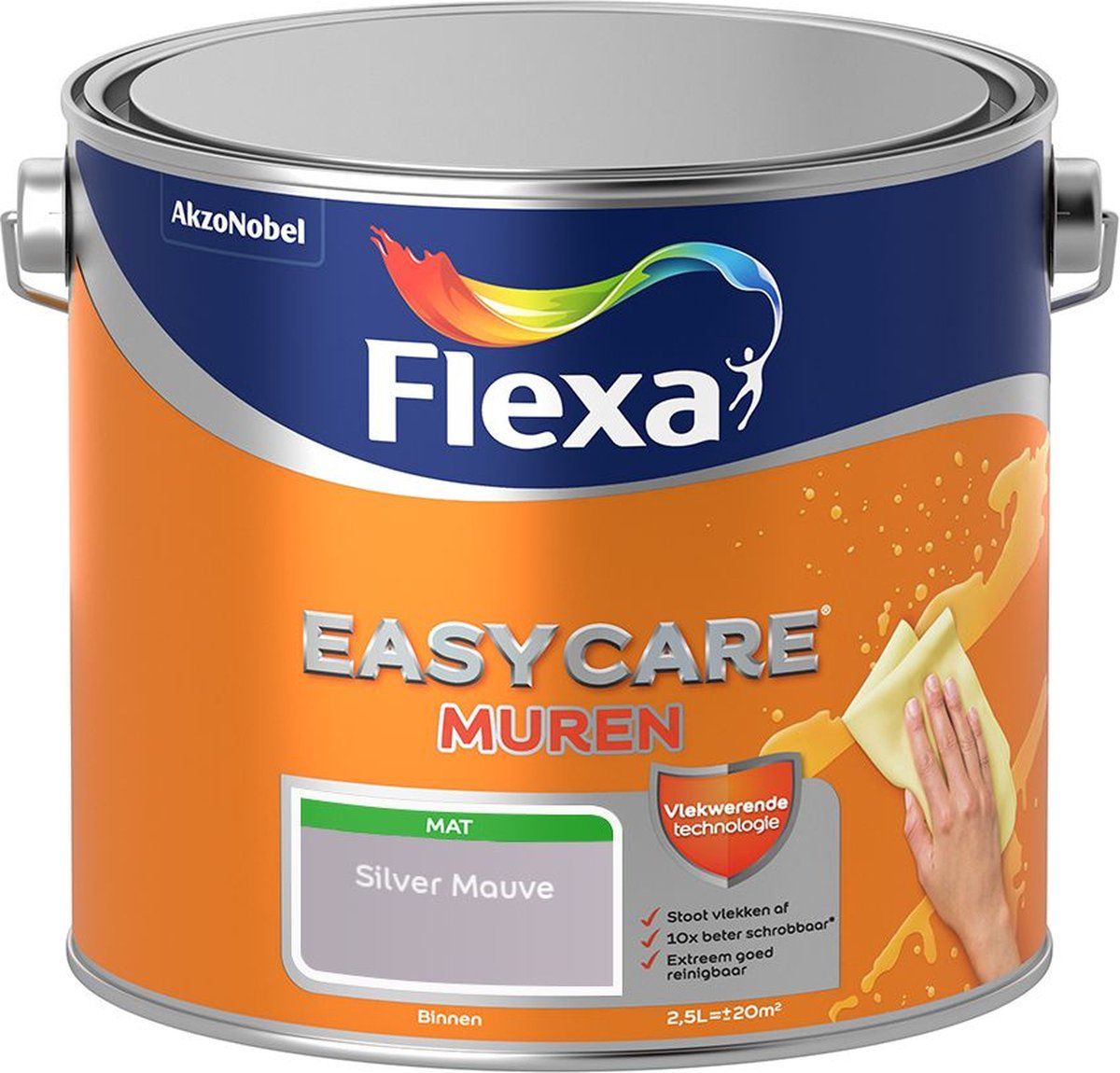 FLEXA Easycare - Muurverf Mat - Silver Mauve - 2,5 liter