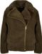 Urban Classics Sherpa Biker Jacket Olijfgroen Dames M