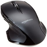 AmazonBasics Ergonomische draadloze muis, met snel scrollen, normaal formaat, zwart