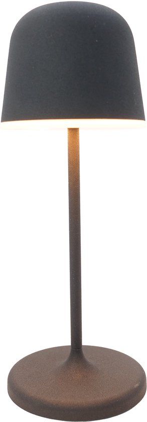 EGLO Mannera-S Tafellamp - Priklamp - Oplaadbaar (tot 28 uur licht) - 20 cm - Zwart/Wit - Draadloos - Dimbaar - Binnen en Buiten