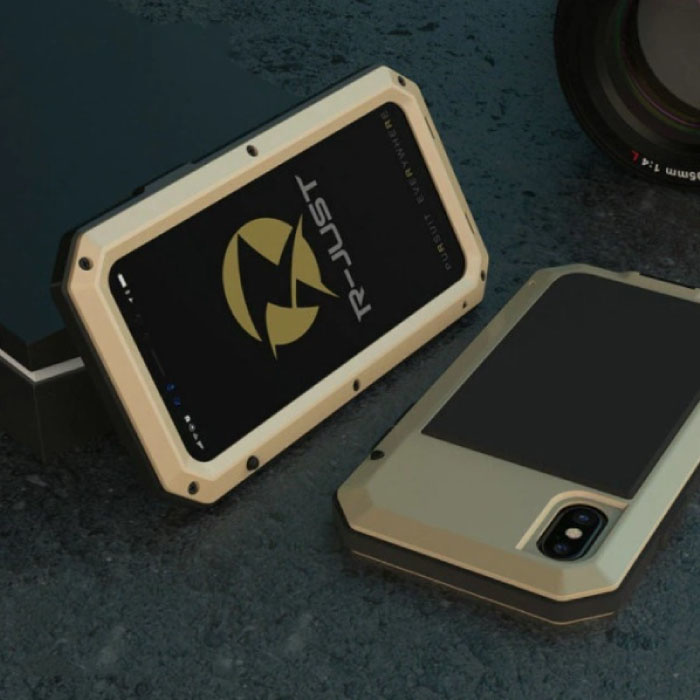 R-JUST R-JUST iPhone 11 360°  Full Body Case Tank Hoesje + Screenprotector - Shockproof Cover Goud