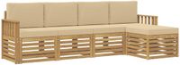 vidaXL - Bank loungeset - 5 zitplekken - Polyester - Wit en Beige