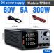 TPS605 Laboratoriumvoeding - 60V, 5A - Instelbare DC-uitgangsspanning - Overstroombeveiliging (OCP) - USB-A en USB-C - 220V EU-stekker