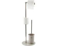 MSV WC Borstel met Rolhouder - Vrijstaand - Metaal met Glas - Taupe