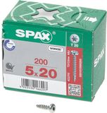 Spax Spaanplaatschroeven Torx 20 Bolkop 5 x 20mm Voldraad WIROX (200 stuks)