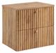 3xE living Meuble de salle de bain Suspendu sous lavabo 60 cm, 2 tiroirs, Chêne Craft Or + Plan de toilette Chêne Craft, Poignées dorées, 60 x 44,4 x 58,6 cm