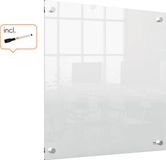 Nobo Draagbaar Wandgemonteerd Mini Whiteboard - 450 x 450 Millimeter - Inclusief Marker - Transparant Acryl