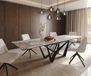 DELIFE Eetkamertafel Edge keramiek Minas Melange wit-beige 200-300x100 spider vlak staal zwart uitschuifbaar
