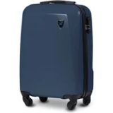 Wings Koffer met harde schaal, grote reiskoffer en trolleys, ultralichte rolkoffer met wielen, koffer, trolley, handbagage, harde schaal koffer met slot, trolley klein voor vliegtuig, donkerblauw, S