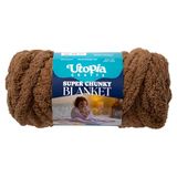 Utopia Crafts Super dik dekengaren, 250 g, zacht chenillegaren voor breien op de arm - Dik volumineus polyester jumbo-garen voor handgebreide dekens, haken, doe-het-zelf woondecoratie (bruin)