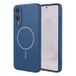 Samsung Coque Samsung Galaxy S25 Edge en silicone - Compatible MagSafe - Bleue