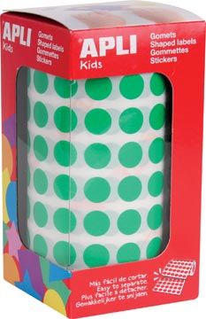 Apli Kids stickers op rol cirkel diameter 10.5 mm groen