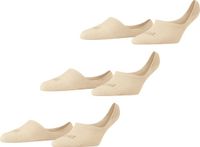 FALKE Step 3-Pack Onzichtbaar Katoen Footies Dames Beige Maat 37-38 (3 paar)