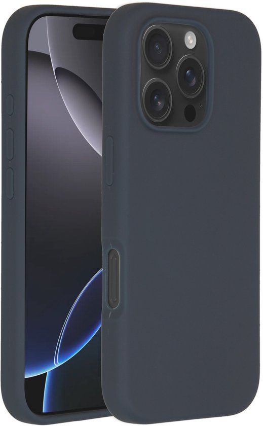 Accezz Liquid Silicone Backcover met MagSafe voor de Apple iPhone 16 Pro - Donkerblauw