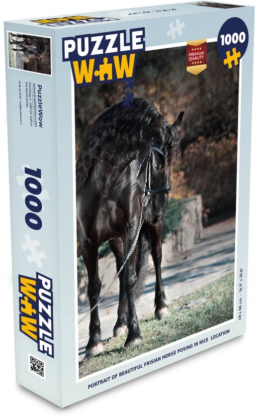 MuchoWow Puzzel Paarden - Fries - Halster - Legpuzzel - Puzzel 1000 stukjes volwassenen