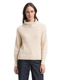 Tom Tailor - Losvallende coltrui - Maat L - sand stone beige melange
