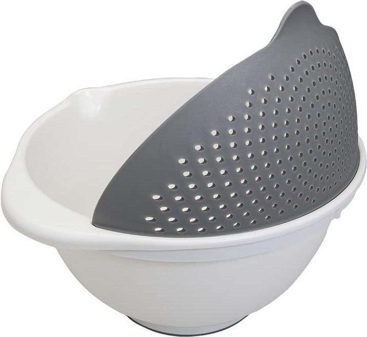 Metaltex Vergiet/kom 2-in-1 25 Cm 3,5 Liter Pp Wit/grijs
