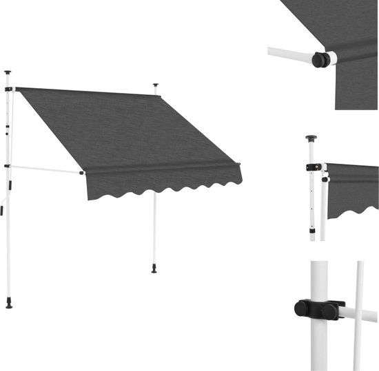 vidaXL Uittrekbaar Zonnescherm - 200 cm - Antraciet