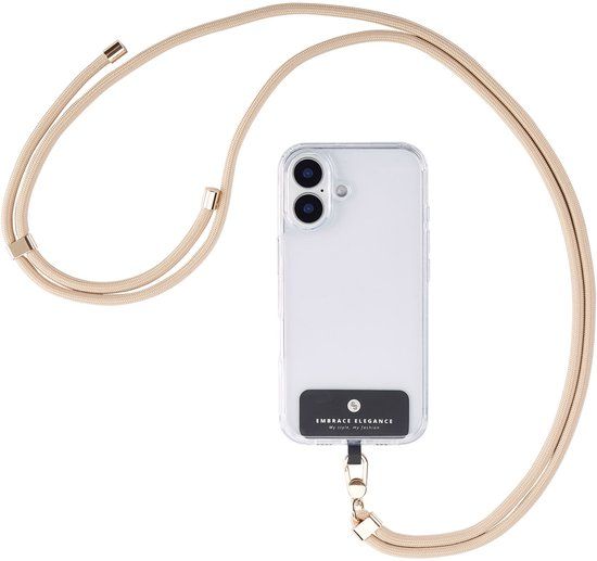 Selencia Universeel telefoonkoord - Telefoon Ketting - GSM Koord - Beige
