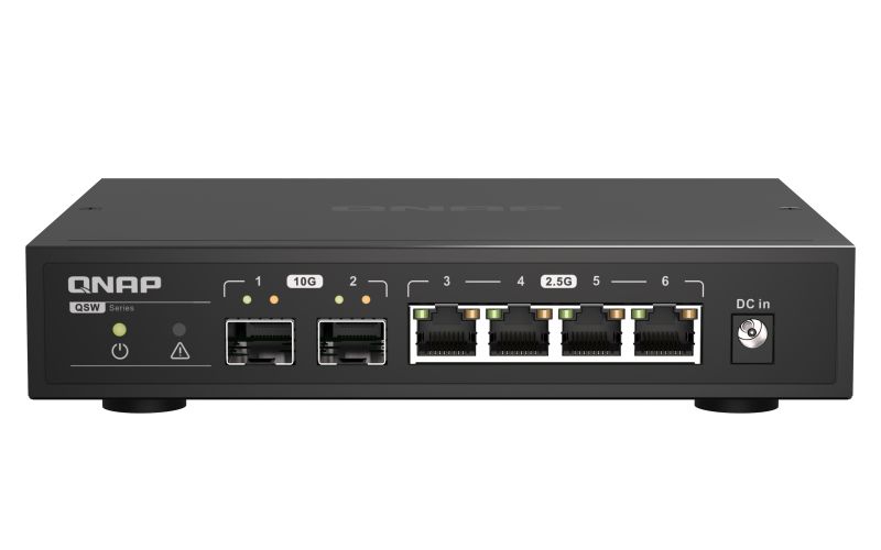 QNAP QSW-2104-2S - 2.5G Ethernet Switch - Unmanaged - 4x 2.5G Ports - 2x SFP+ - Black