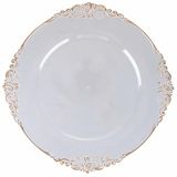 Set van 6 placemats Ø 33 cm transparant met gouden rand, barok